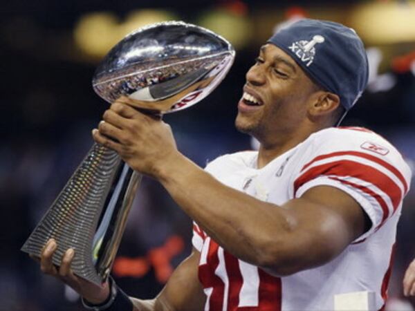 Victor Cruz has come "Out of the Blue" from undrafted rookie to the top of the Giants' depth chart. Paul Sancya | Associated Press