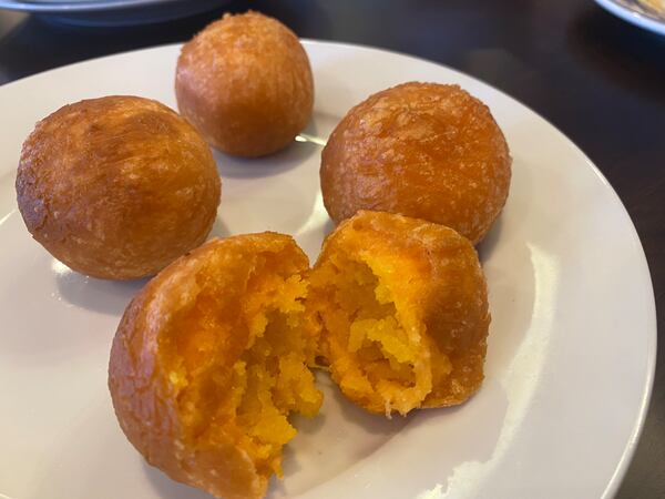 Fried almond pumpkin balls are on the menu at Bun Factory. Ligaya Figueras/ligaya.figueras@ajc.com