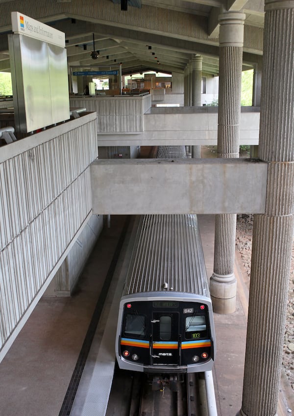 A train leaves the Kensington MARTA station in Decatur on Thursday May 17th, 2012. PHIL SKINNER / PSKINNER@AJC.COM