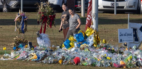 Apalachee High School students returned to the Barrow County campus for the first time Monday, Sept. 23, 2024 after police say a 14-year-old student shot and killed four people at the school on Sept. 4. Barrow County Sheriff Jud Smith called the return “a huge step for us healing” in a briefing with reporters ahead of an open house for students. (John Spink/AJC)