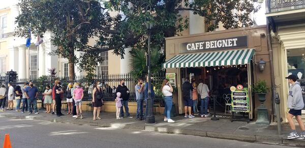 Customers wait in line at Cafe Beignet on Royal Street. 
Courtesy of Wesley K.H. Teo