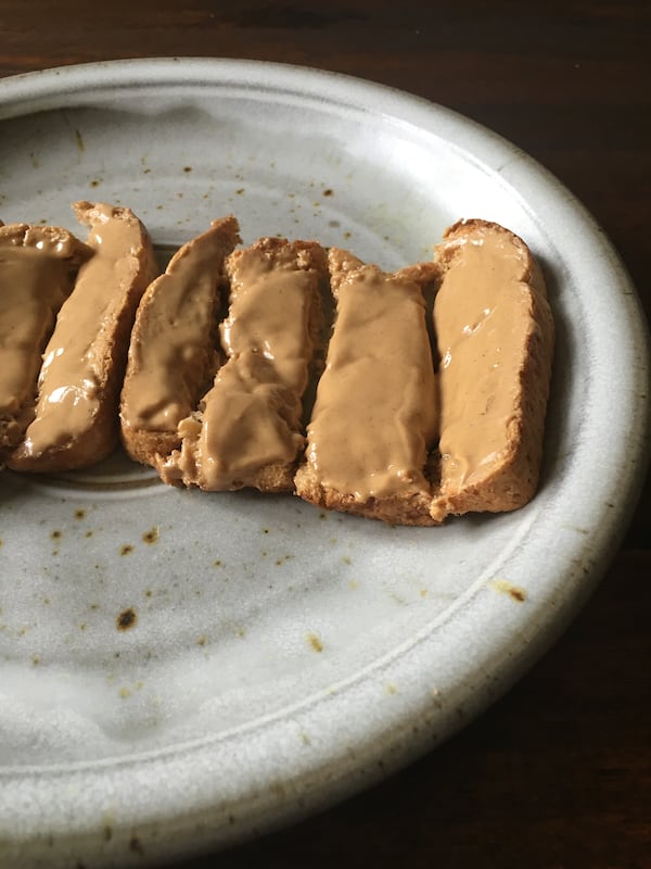 Angela English Hansberger made peanut butter toast fingers for her kids, just as her father did for her when she was a child. Courtesy of Angela Hansberger