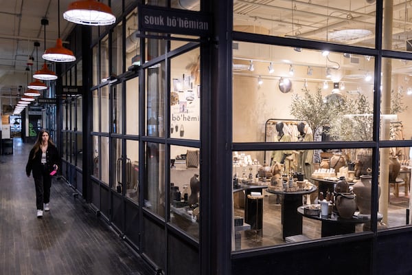 A view of Vanessa Coore Vernon’s store the Souk Bohemian in Ponce City Market in Atlanta on Tuesday, April 16, 2024. (Arvin Temkar / arvin.temkar@ajc.com)