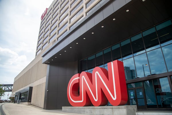 05/17/2021 — Atlanta, Georgia — The exterior of the CNN Center building located at  Atlanta , Monday, May 17, 2021. (Alyssa Pointer / Alyssa.Pointer@ajc.com)