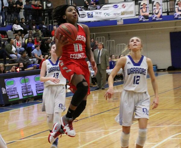 Kayla McPherson of Madison County has scored more than 60 points in a game twice in her career.