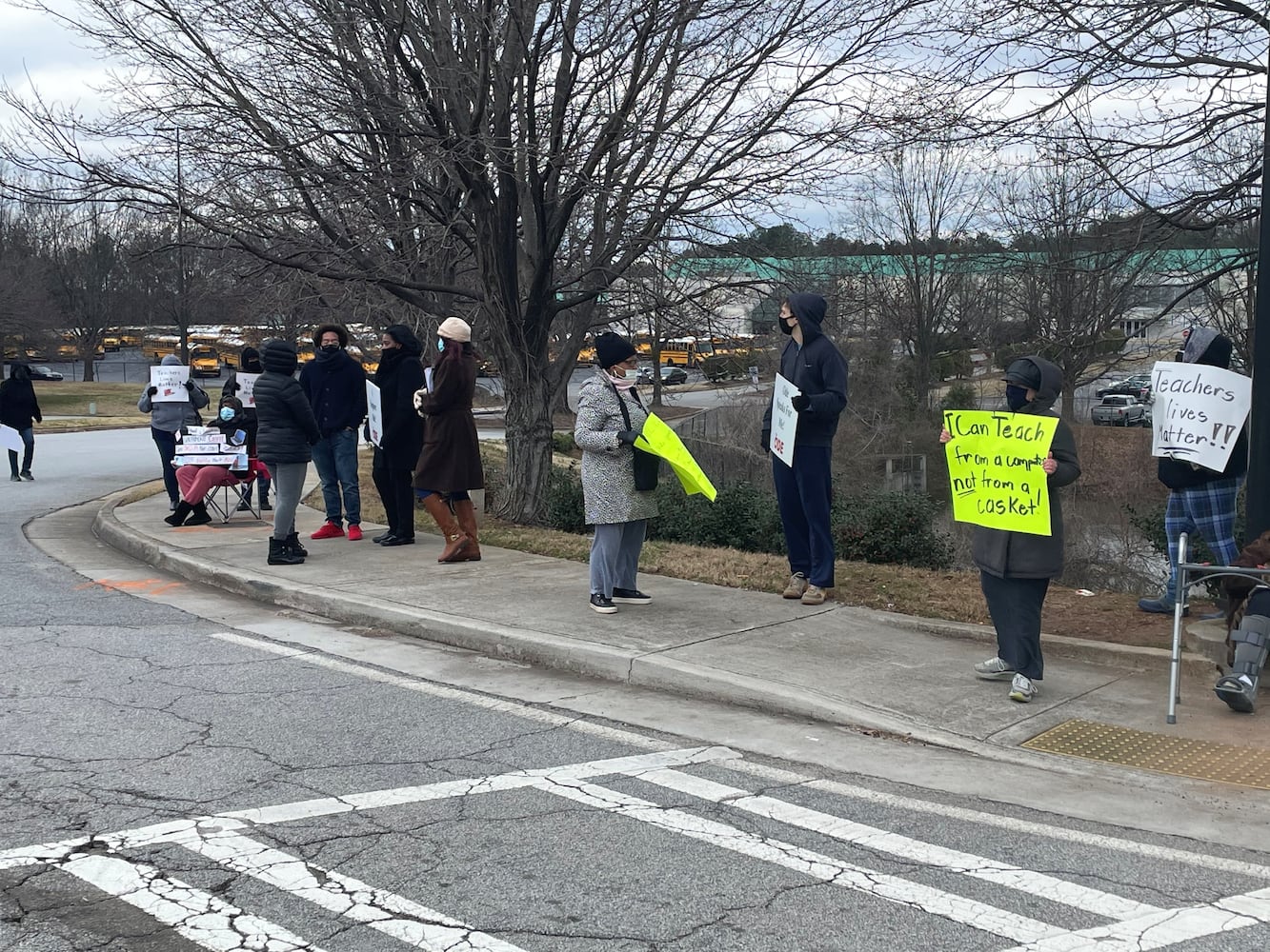 DeKalb teachers protest school reopening plans