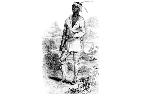 John Horse was born into slavery in 1812 and became a noted Black Seminole leader during the Second Seminole War in Florida. He was of African, Seminole and Spanish descent, and spent his life defending Black settlements. This engraving by N. Orr is from the 1848 book "The Origina, Progress, and Conclusion of the Florida War," which was published only a few years after that conflict was over. (N. Orr/WikiMedia)