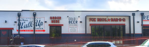 The new Fox Bros. Bar-B-Q location has a walk-up takeout window. (Chris Hunt for The Atlanta Journal-Constitution)