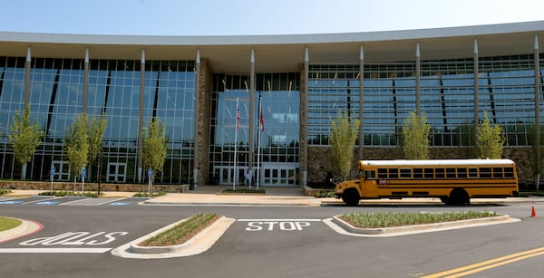 AUGUST 7, 2014 ATLANTA The main entrance of the school. The Charles R Drew Charter School Junior and Senior Academy at the Charlie Yates campus is shown Thursday, August 7, 2014. The $55 million school is Gold LEED certified, features solar panels for electricity, a football/soccer field and track and has a 500-seat auditorium among other amenities. The school was built on the former back nine holes of the Charlie Yates Golf Course in the East Lake Village area. The school, which opened for the school year, July 29th, houses approximately 450 students in grades 6-10 currently and plans are to add 11th and 12th grades in the next two years. KENT D. JOHNSON/KDJOHNSON@AJC.COM