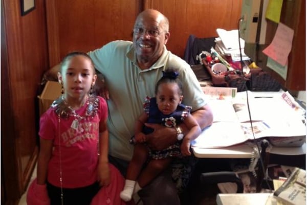 Lyndon Wade with his granddaughters,  Skylar Alexandria Wade-Berg (left) and Riley Nicole McGinnis-Wade. (Family photo)