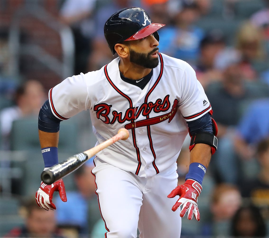 Photos: Jose Bautista suits up for Braves