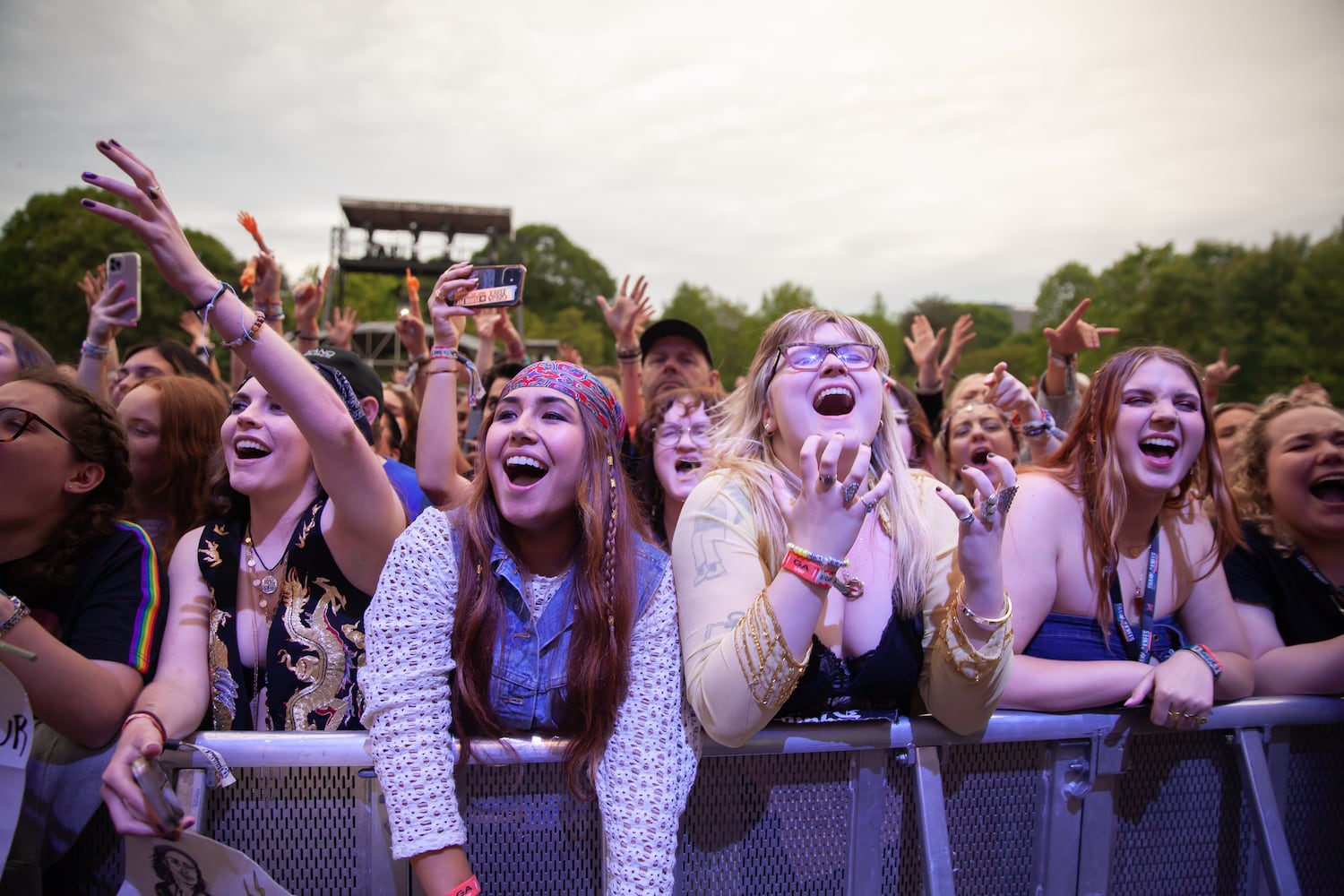 Greta Van Fleet excites the fans on the first day of the Shaky Knees Music Festival at Atlanta's Central Park on Friday, May 5, 2023. (RYAN FLEISHER FOR THE ATLANTA JOURNAL-CONSTITUTION)