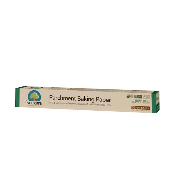 If You Care parchment baking paper is reusable and safe to use in the microwave or traditional oven up to 428 degrees Fahrenheit.