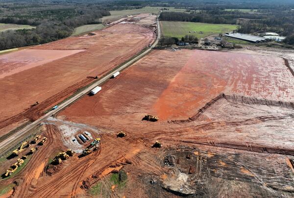 Rivian is building a 20 million-square-foot factory on 2,000 acres between Atlanta and Augusta to manufacture electric trucks.  (Hyosub Shin / Hyosub.Shin@ajc.com)