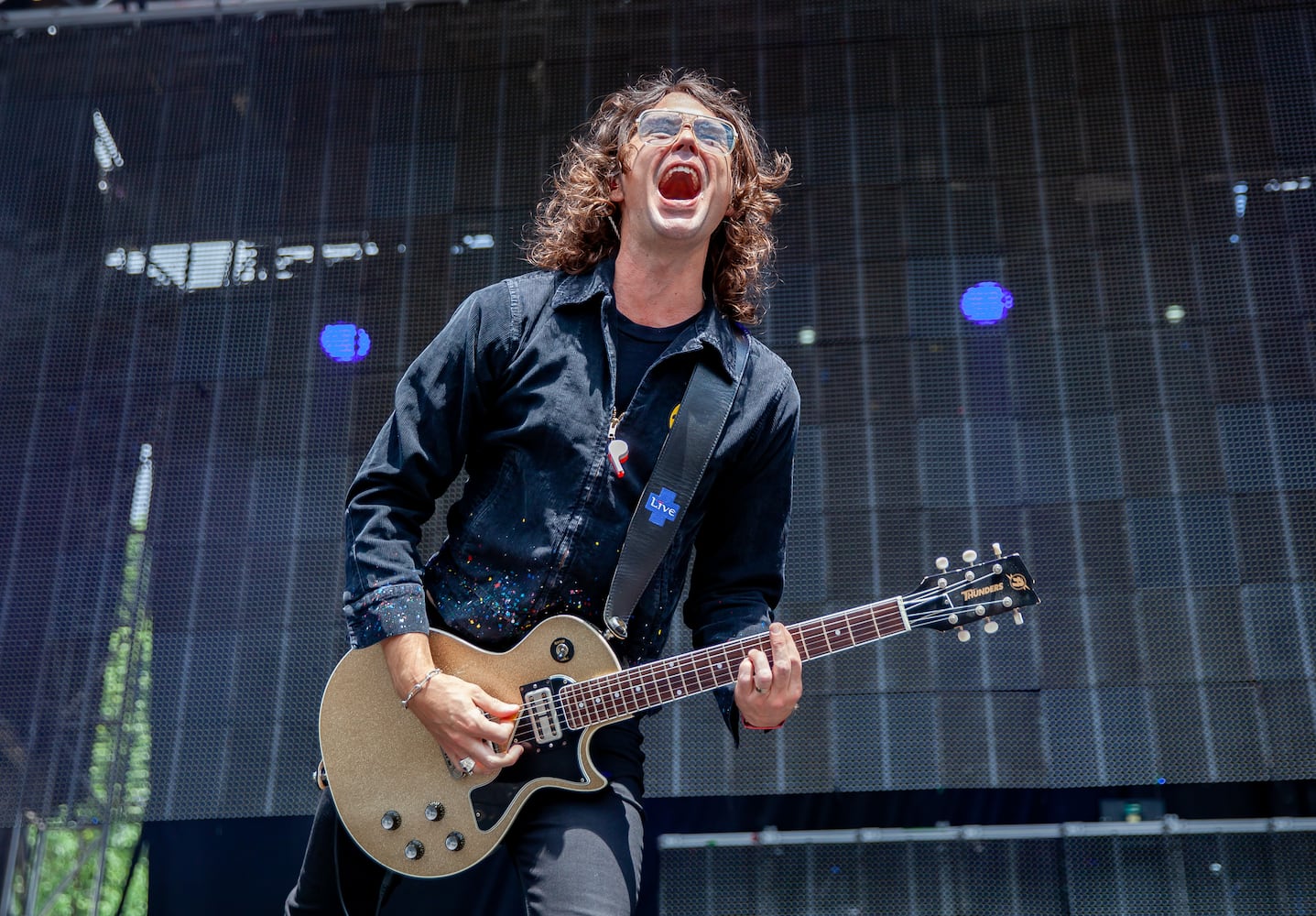 Live perform their hits on the Piedmont stage on the final day of the Shaky Knees Music Festival at Atlanta's Central Park on Sunday, May 7, 2023. (RYAN FLEISHER FOR THE ATLANTA JOURNAL-CONSTITUTION)