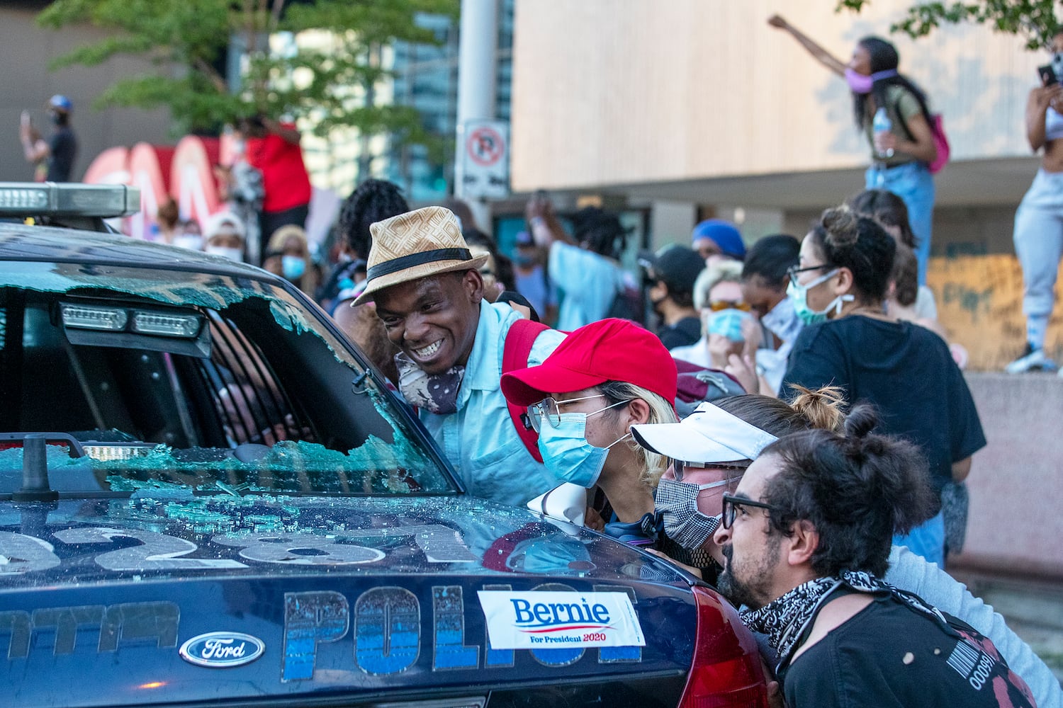 PHOTOS: Atlanta rally against police violence draws hundreds, turns violent