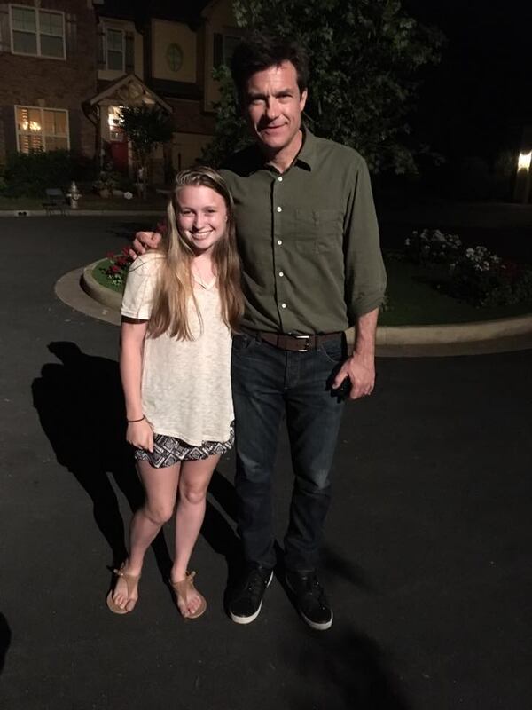  Jason Bateman met with neighbors including Jenna Koronkowski, 16, when "Game Night" filmed in Cobb County recently. Photo: Mary Koronkowski