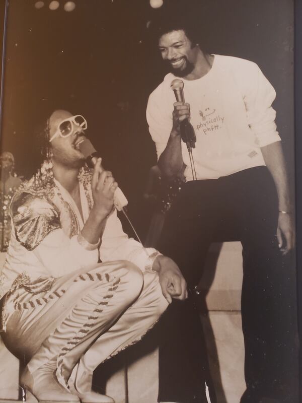 Gil Scott-Heron and Stevie Wonder on tour together in 1980 to rally support for a Martin Luther King Jr. holiday.