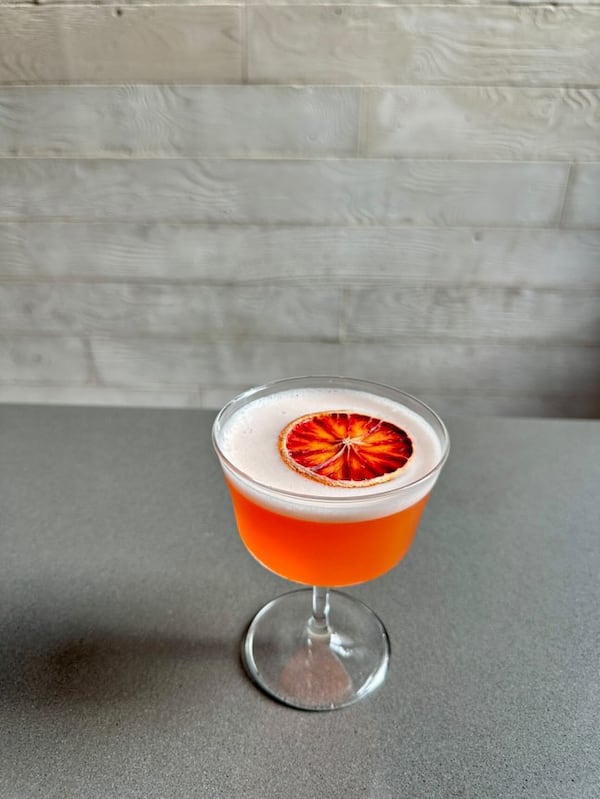 There's a balance of sweet, smoky and sour in Foundation Social's nearly naked & famous cocktail, which uses Pelotoń de la Muerte, a mezcal made in Oaxaca. (Courtesy of Nick Hassiotis)