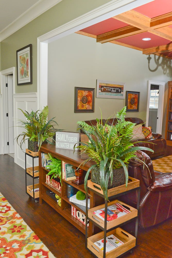 Red tray ceiling