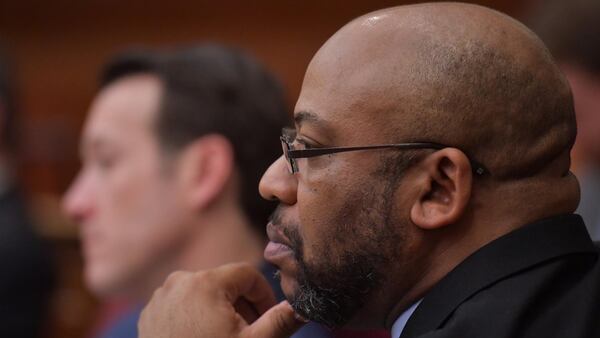 February 28, 2018 Atlanta - Prosecutor Clint Rucker listens during a pretrial hearing for Tex McIver before Fulton County Chief Judge Robert McBurney on Wednesday, February 28, 2018. HYOSUB SHIN / HSHIN@AJC.COM