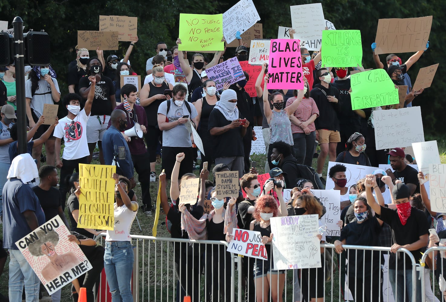 Photos: Police, protesters in Lawrenceville