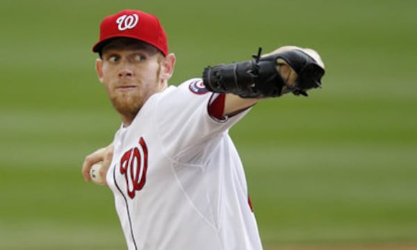 Braves face Stephen Strasburg tonight. He's not allowed a run in his last three starts vs. Atlanta. (AP photo)