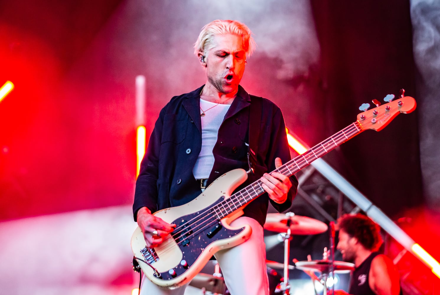 Atlanta, Ga: Queens of the Stone Age put on the tightest set of the day wowing fans and making believers out of everyone at the Piemont Stage. Photo taken Saturday May 4, 2024 at Central Park, Old 4th Ward. (RYAN FLEISHER FOR THE ATLANTA JOURNAL-CONSTITUTION)