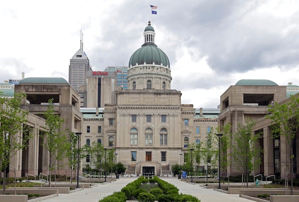 FILE - The Indiana Statehouse is seen May 5, 2017, in Indianapolis. (AP Photo/Michael Conroy, File)