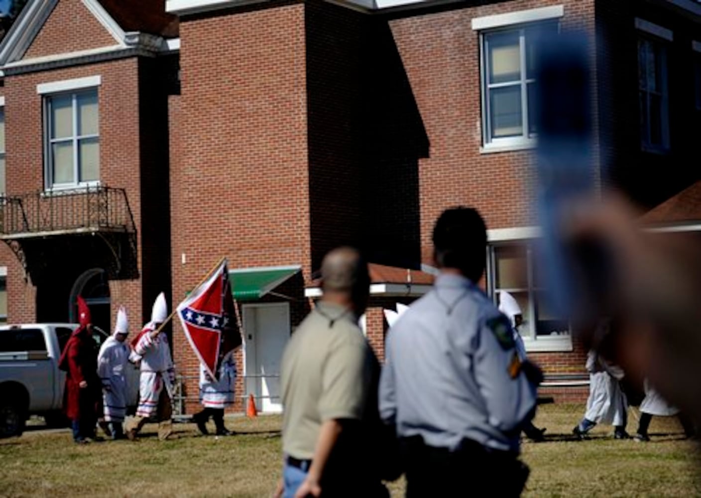 Mixed crowd at Ku Klux Klan rally in Georgia