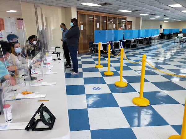 Voters at the biggest polling place in Bainbridge in southwest Georgia said they saw no issues and no waits Tuesday morning. (Matt Kempner/AJC)