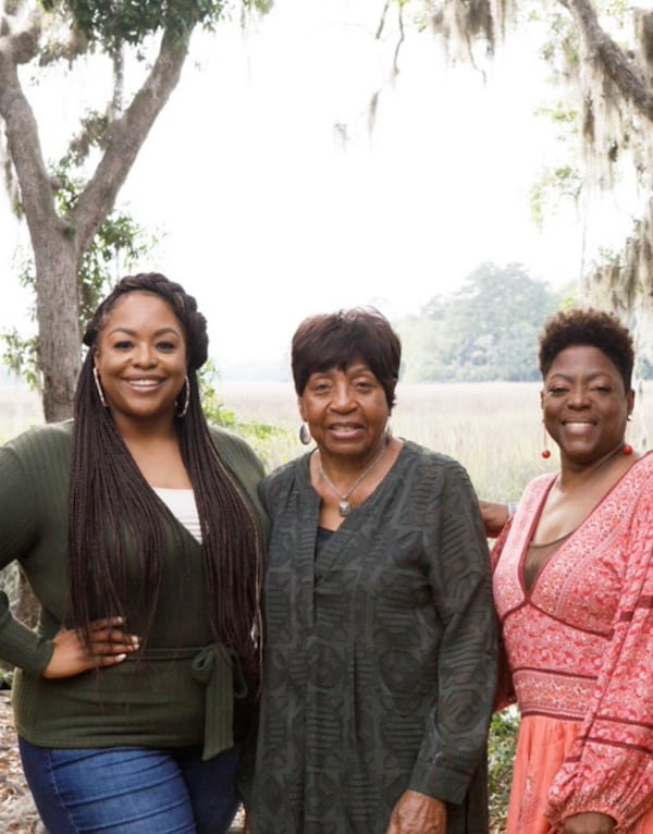 Kardea Brown (left) credits her grandmother, Josephine Robinson (center), and mother, Patricia Green of Loganville (right), with instilling in her an appreciation for her Gullah-Geechee heritage. (Courtesy of Kardea Brown)