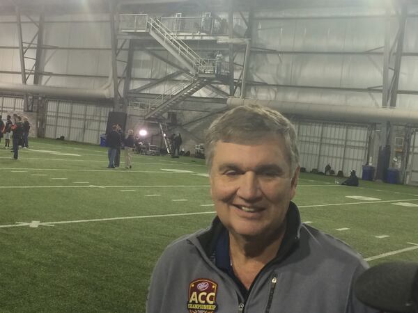 Georgia Tech head coach Paul Johnson at the 2015 Pro Day. (D. Orlando Ledbetter/Dledbetter@ajc.com)