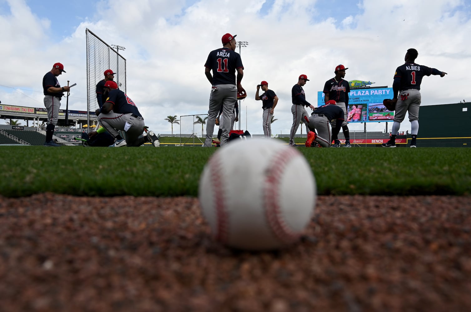 First full-squad spring training workouts