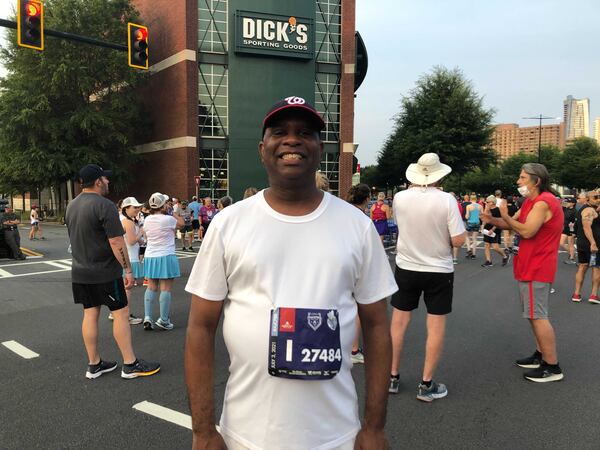 Greg Lewis, Brookhaven. “All I want to do is finish while the streets are still closed.” (Photo: Ken Sugiura/AJC)