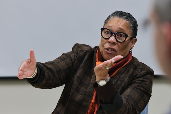 U.S. Department of Housing and Urban Development Secretary Marcia L. Fudge speaks during a roundtable discussion at The Good Samaritan Health Center In Norcross as part of the Biden’s administration’s ‘Invest In America” tour on Monday, April, 3 2023. (Natrice Miller/The Atlanta Journal-Constitution)