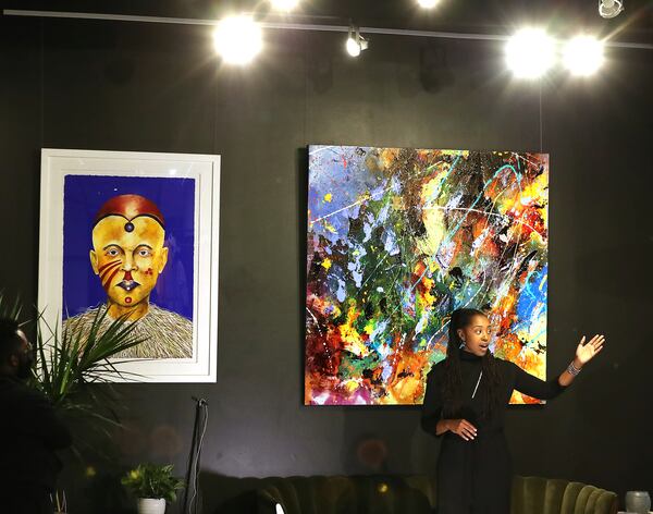 Owner Lakeysha Hallmon works to open her store The Village at Ponce City Market that will include curated art work from Zucot Gallery for sale on Monday, Nov 23, 2020 in Atlanta.   “Curtis Compton / Curtis.Compton@ajc.com”