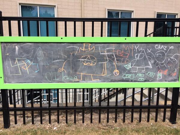 Atlanta school police are investigating after someone put anti-Semitic messages in chalk on the playground at Mary Lin Elementary in Candler Park. (Facebook photo via Karen Callen)