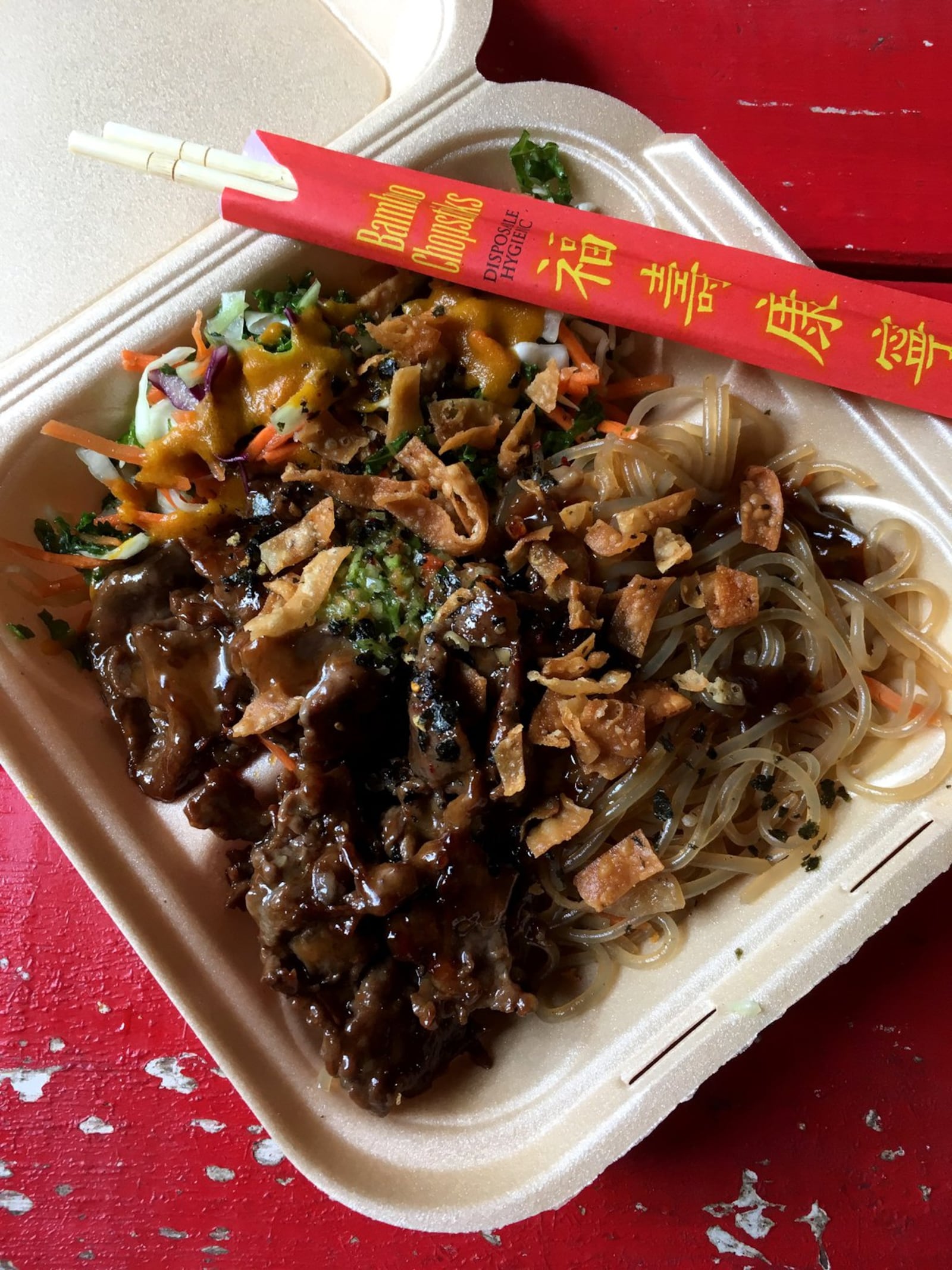 This beef bulgogi bowl at Mushi Ni is served with glassy, Korean-style japchae noodles. CONTRIBUTED BY WYATT WILLIAMS