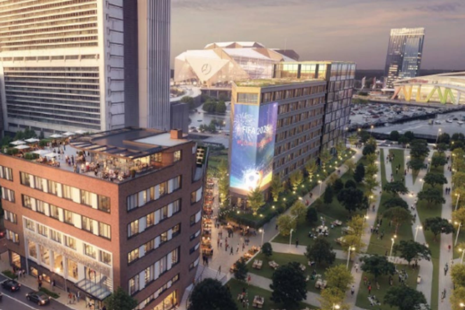 This is a rendering of the second phase of the redevelopment of 143 Alabama St. SW in downtown Atlanta. It is expected to be delivered by 2028. (Courtesy of Invest Atlanta)