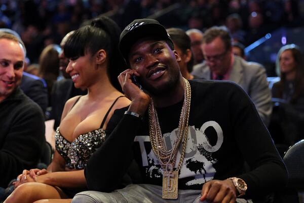 NEW YORK, NY - FEBRUARY 15: Nicki Minaj and Meek Mill attend the 2015 NBA All-Star Game at Madison Square Garden on February 15, 2015 in New York City. NOTE TO USER: User expressly acknowledges and agrees that, by downloading and/or using this photograph, user is consenting to the terms and conditions of the Getty Images License Agreement. (Photo by Elsa/Getty Images) NEW YORK, NY - FEBRUARY 15: Nicki Minaj and Meek Mill attend the 2015 NBA All-Star Game at Madison Square Garden on February 15, 2015 in New York City. NOTE TO USER: User expressly acknowledges and agrees that, by downloading and/or using this photograph, user is consenting to the terms and conditions of the Getty Images License Agreement. (Photo by Elsa/Getty Images)