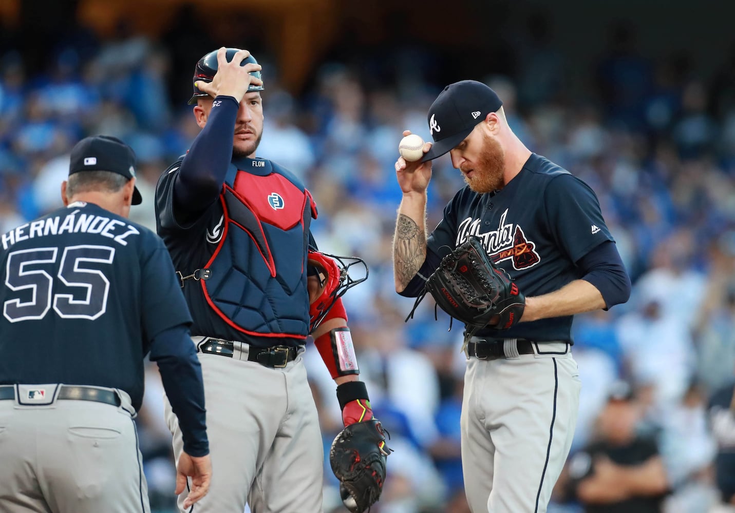 Photos: Braves fall behind Dodgers in playoffs opener