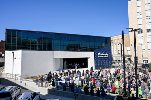 The scene at Tuesday's ribbon cutting for the new Otis Redding Center for the Arts in downtown Macon.