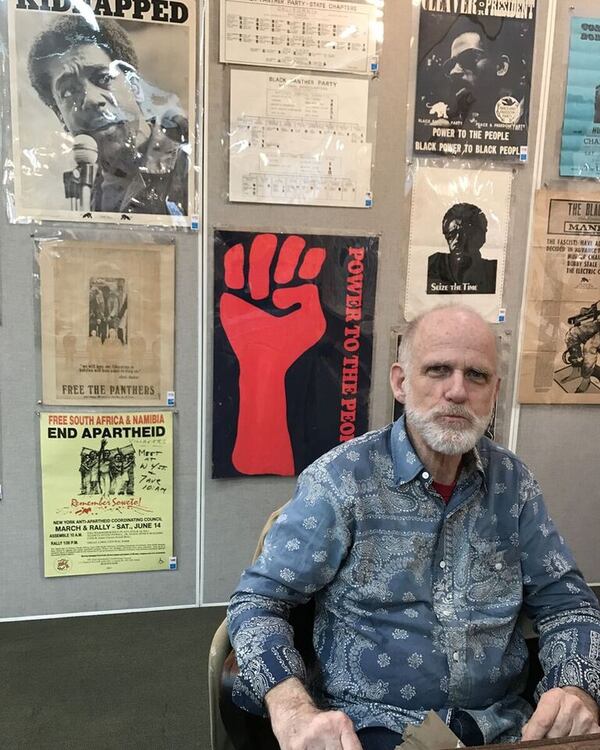 James Allen, a Georgia antiques collector, shown here at the Swann Auction Galleries in New York. Allen is selling some 75 items at the gallery’s annual African Americana sale. Many of the objects were collected over decades travelling the back roads and hidden corners of the South as an antique picker. Allen is best known for his collection of lynching photographs that he published in a book in 2000. Courtesy: James Allen