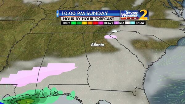 One of the weather models shows no snow for metro Atlanta on New Year's Eve, according to Channel 2 Action News.