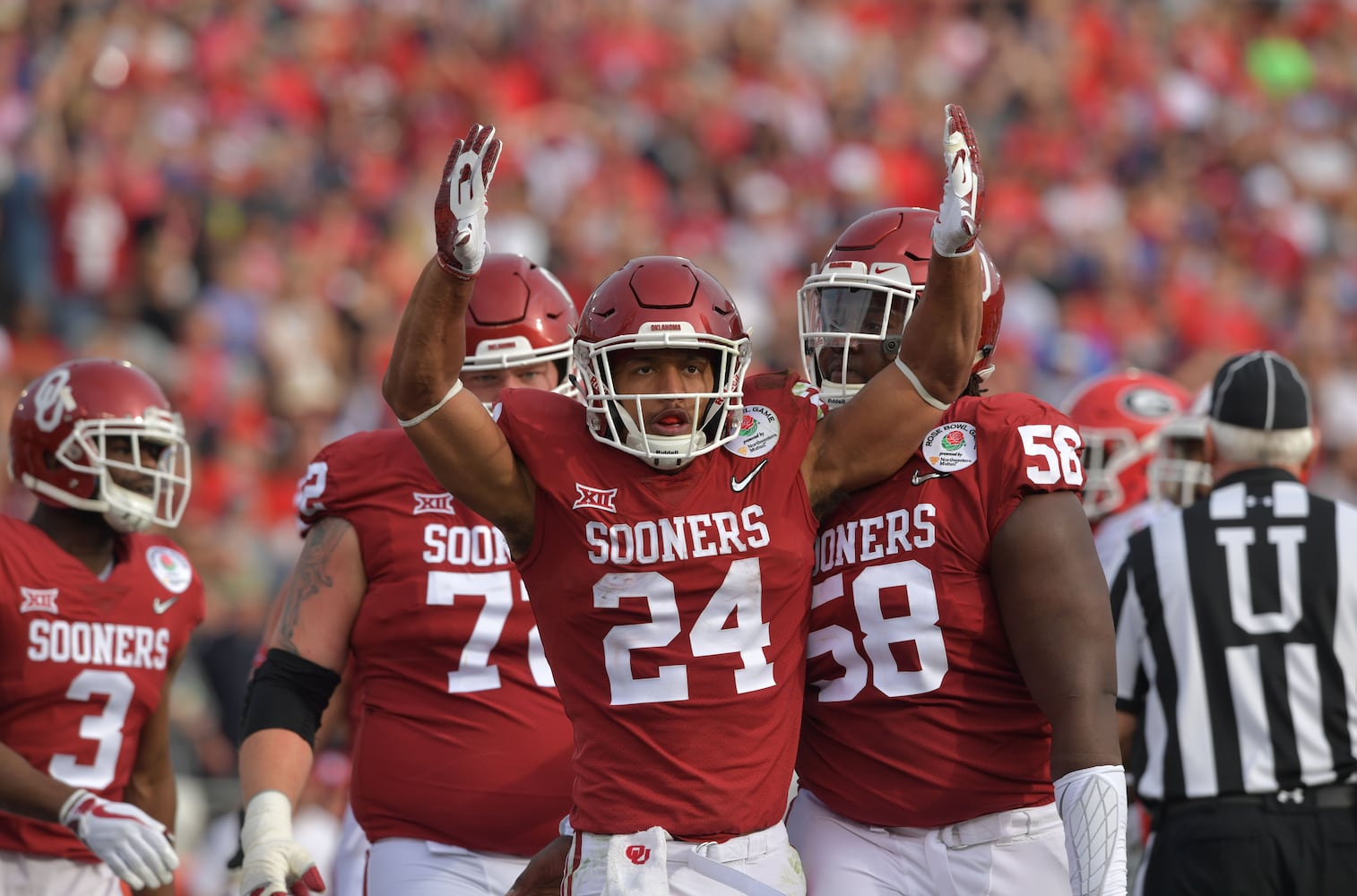 Photos: Bulldogs battle Sooners in Rose Bowl