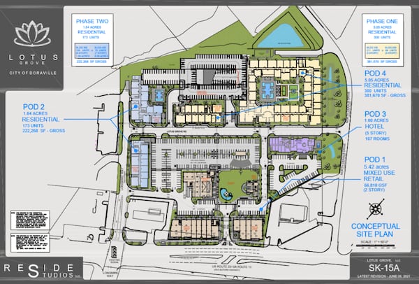 This is the site plan for the Lotus Grove project in Doraville.