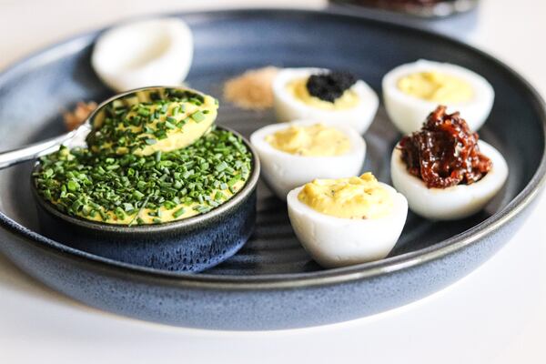 The Deviled Egg Experience at One Flew South lets diners build their own deviled eggs. Courtesy of Tori Allen PR