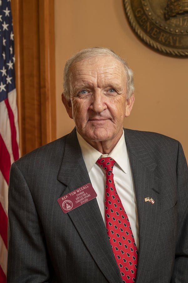 06/26/2020 - Atlanta, Georgia - Georgia Rep. Tom McCall stands for a photo on Sine Die, day 40, of the legislative session in Atlanta, Friday, June 26, 2020. Rep. McCall will retire at the end of this session. He has served as a lawmaker for more than 25 years. (ALYSSA POINTER / ALYSSA.POINTER@AJC.COM)