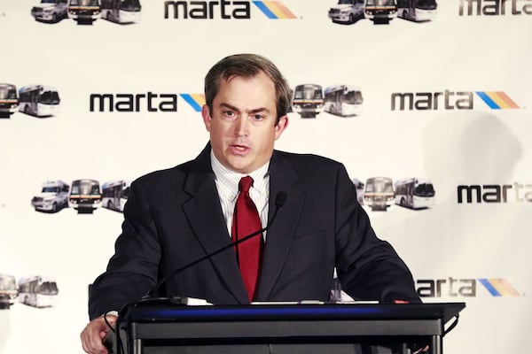 MARTA Board Chairman Robbie Ashe at the State of MARTA breakfast in Atlanta on January 7, 2016. 